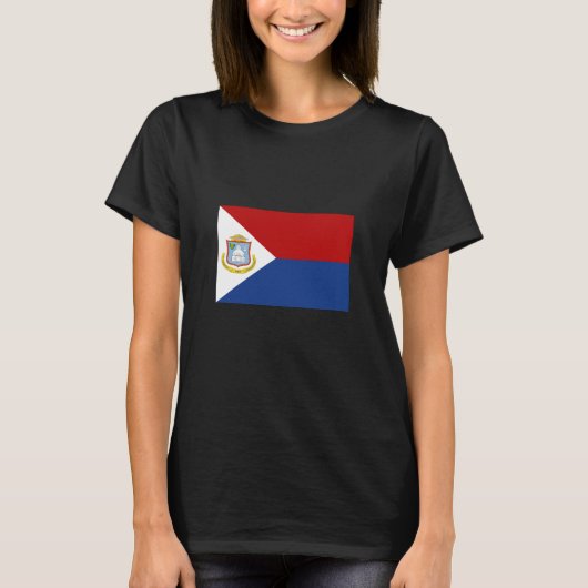 Vlag van Sint-Maarten T-shirt (Voorkant)