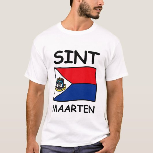 Vlag van Sint Maarten T-shirt (Voorkant)