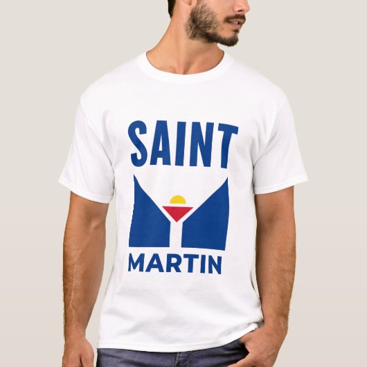 Vlag van Sint Maarten T-shirt (Voorkant)