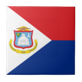 vlag van Sint Maarten Tegeltje (Voorkant)