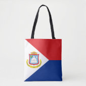 vlag van Sint Maarten Tote Bag (Voorkant)