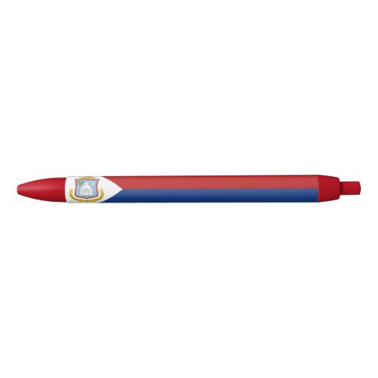 Vlag van Sint Maarten Zwarte Inkt Pen (Voorkant)