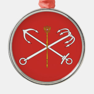 Vlag van Sint-Petersburg (Rusland) Metalen Ornament