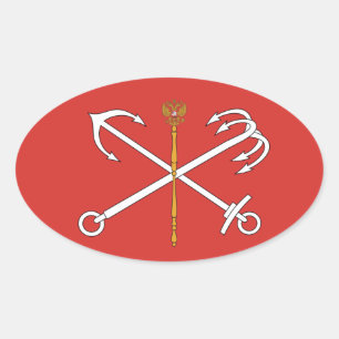 Vlag van Sint-Petersburg, Rusland Ovale Sticker