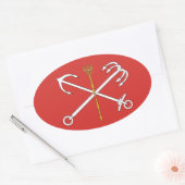 Vlag van Sint-Petersburg, Rusland Ovale Sticker (Envelop)