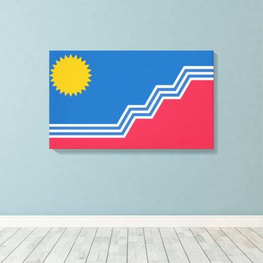 Vlag van Sioux-Herfsten (North Dakota) Canvas Afdruk (Insitu (Houten vloer))