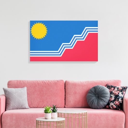 Vlag van Sioux-Herfsten (North Dakota) Canvas Afdruk (Insitu (Woonkamer))