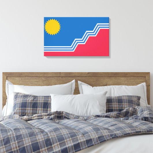 Vlag van Sioux-Herfsten (North Dakota) Canvas Afdruk (Insitu (Slaapkamer))