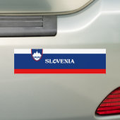 Vlag van Slovenië, gelabeld Bumpersticker (Op auto)