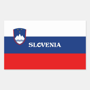 Vlag van Slovenië, gelabeld Rechthoekige Sticker