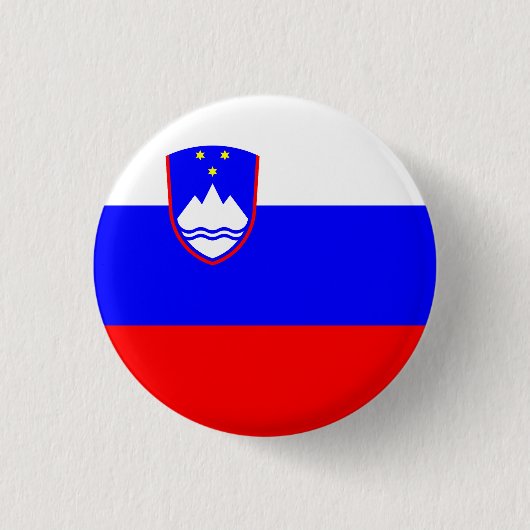 Vlag van Slovenië Ronde Button 3,2 Cm (Voorkant)