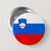 Vlag van Slovenië Ronde Button 7,6 Cm (Voorkant /achterkant)