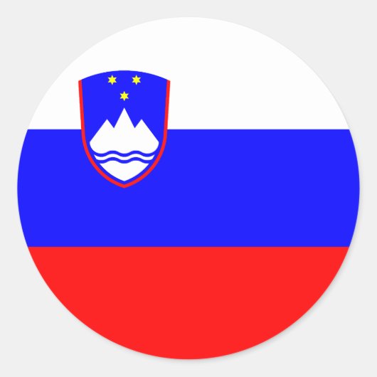 Vlag van Slovenië Ronde Sticker (Voorkant)
