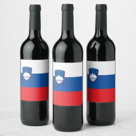 Vlag van Slovenië Wijn Etiket