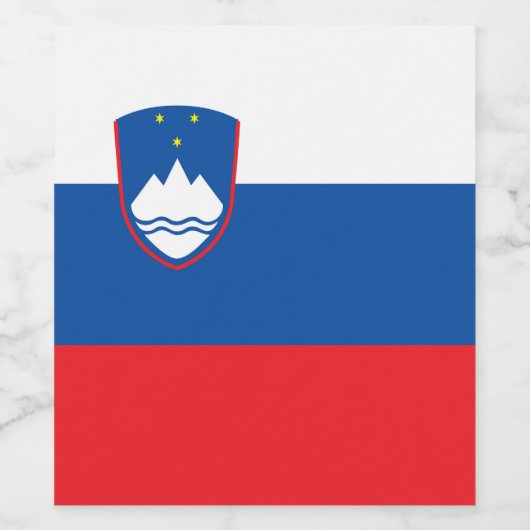 Vlag van Slovenië Wijn Etiket (Enkel label)