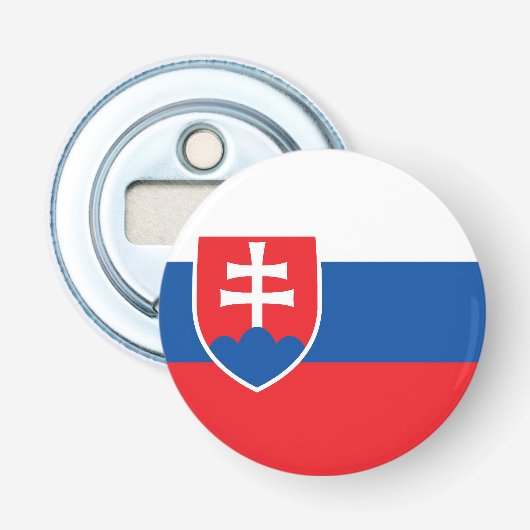 Vlag van Slowakije Button Flesopener (Voorkant)