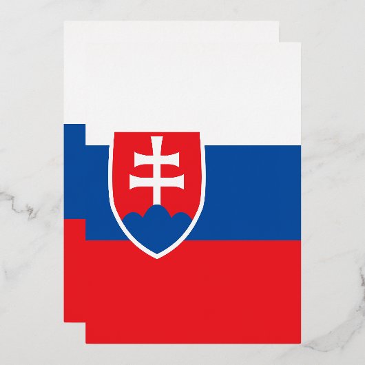 Vlag van Slowakije Folie Uitnodiging (Voorkant / Achterkant)