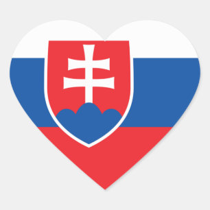 Vlag van Slowakije Hart Sticker