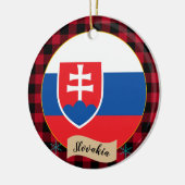 Vlag van Slowakije, rode buffels en Slowakije Keramisch Ornament (Links)