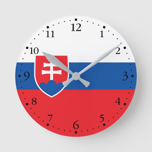 Vlag van Slowakije Ronde Klok (Voorkant)