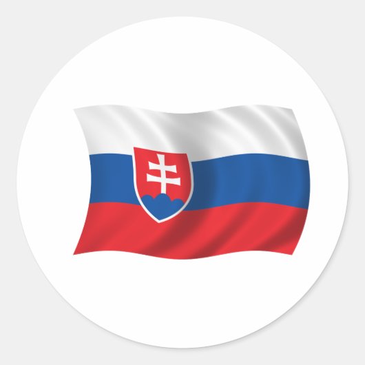 Vlag van Slowakije Ronde Sticker (Voorkant)
