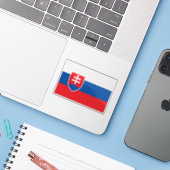 Vlag van Slowakije Sticker (Laptop met iPhone)
