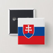 Vlag van Slowakije Vierkante Button 5,1 Cm (Voorkant /achterkant)