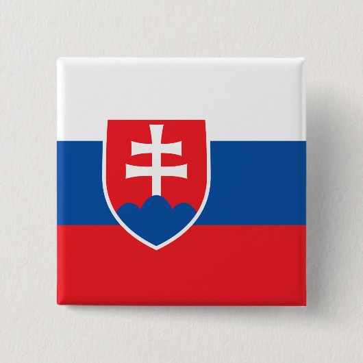 Vlag van Slowakije Vierkante Button 5,1 Cm (Voorkant)