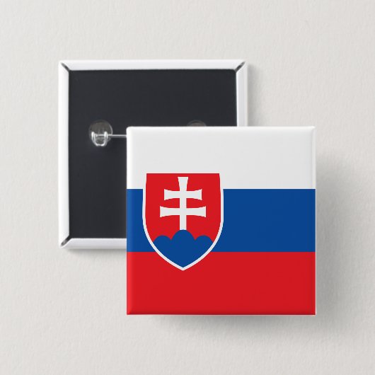 Vlag van Slowakije Vierkante Button 5,1 Cm (Voorkant /achterkant)