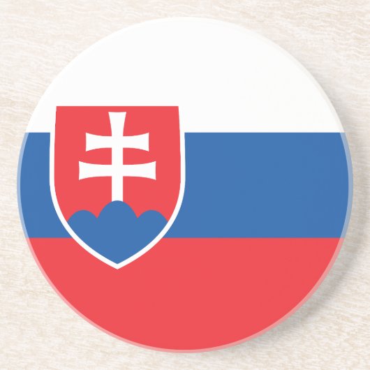 Vlag van Slowakije Zandsteen Onderzetter (Voorkant)