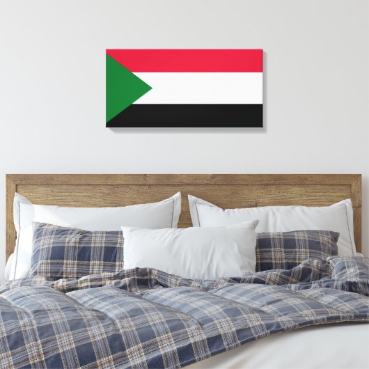 Vlag van Soedan Canvas Afdruk (Insitu (Slaapkamer))