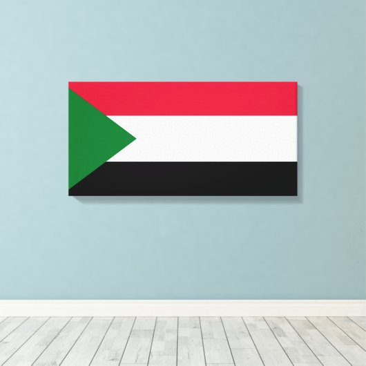 Vlag van Soedan Canvas Afdruk (Insitu (Houten vloer))