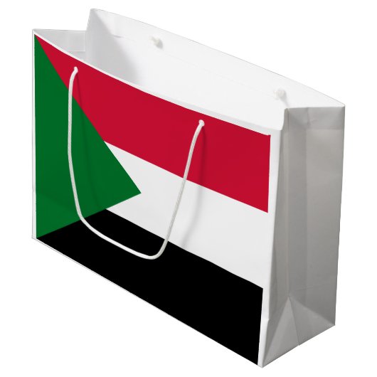 Vlag van Soedan Groot Cadeauzakje (Voorkant Gekanteld)