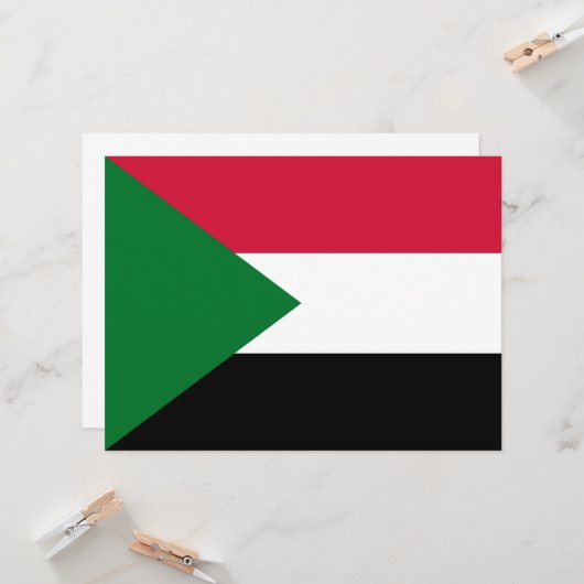 Vlag van Soedan Kaart (Voorkant / Achterkant in situ)