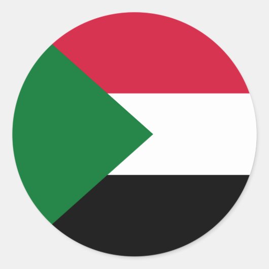 Vlag van Soedan Ronde Sticker (Voorkant)