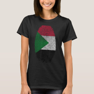 Vlag van Soedan Vingerafdruk Het zit in mijn DNA v T-shirt