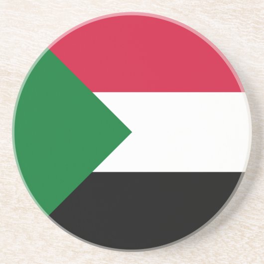 Vlag van Soedan Zandsteen Onderzetter (Voorkant)