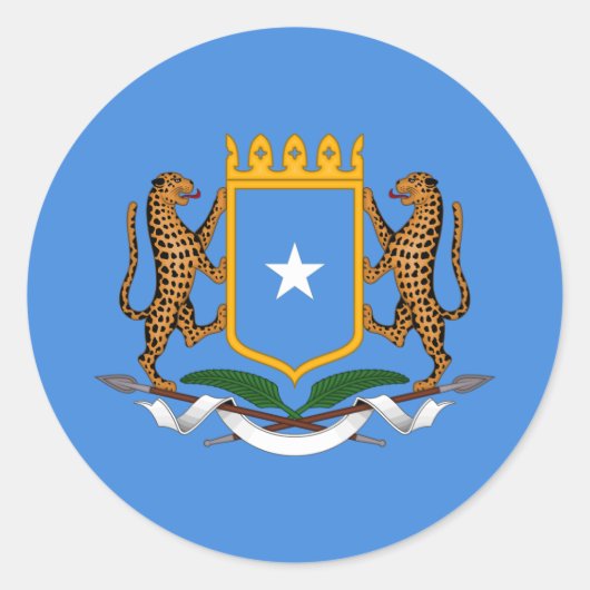Vlag van Somalië en wapen van Somalië Ronde Sticker (Voorkant)