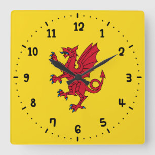 Vlag van Somerset Square Wall Clock Vierkante Klok