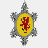 Vlag van Somerset Tin Sneeuwvlok Ornament (Links)