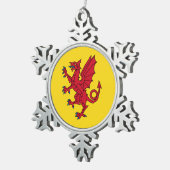 Vlag van Somerset Tin Sneeuwvlok Ornament (Rechts)