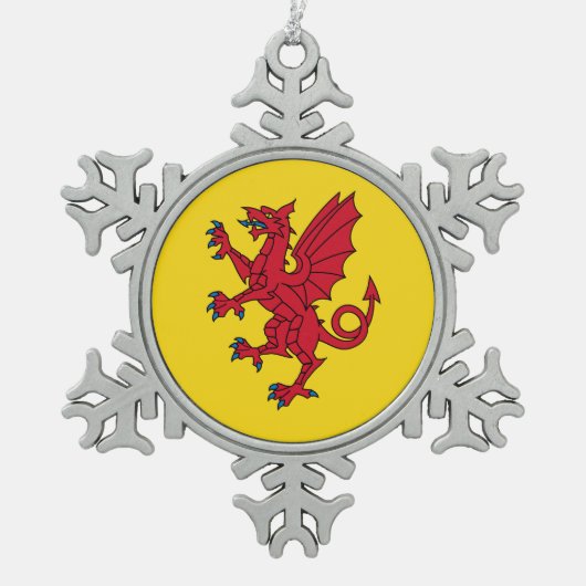 Vlag van Somerset Tin Sneeuwvlok Ornament (Voorkant)
