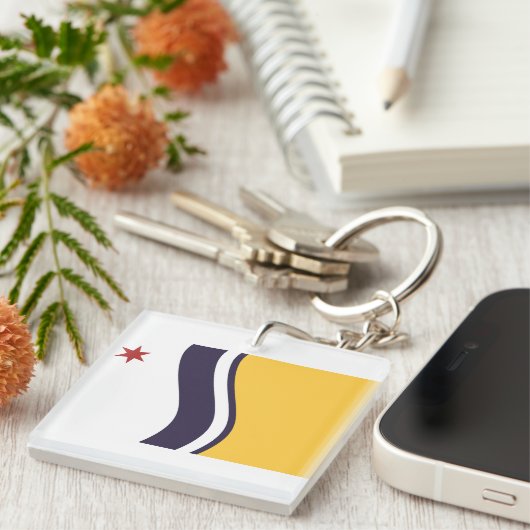 Vlag van South Bend, Indiana Sleutelhanger (Voorkant Rechts)