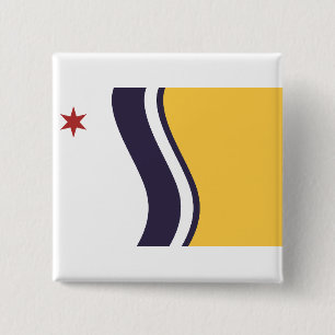 Vlag van South Bend, Indiana Vierkante Button 5,1 Cm
