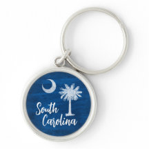 Vlag van South Carolina met Palmetto Tree Blue