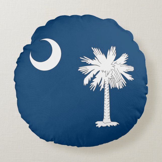 vlag van South Carolina Rond Kussen (Voorkant)
