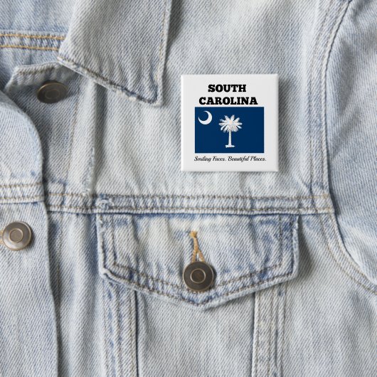 Vlag van South Carolina Vierkante Button 5,1 Cm (In situ)