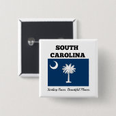 Vlag van South Carolina Vierkante Button 5,1 Cm (Voorkant /achterkant)