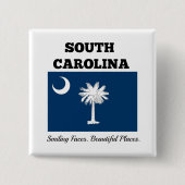 Vlag van South Carolina Vierkante Button 5,1 Cm (Voorkant)