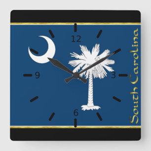 vlag van South Carolina Vierkante Klok